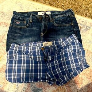 Hollister  size 0 stretch shorts and mini skirt